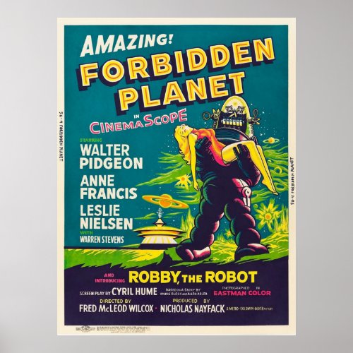 Forbidden Planet  1956 Vintage Movie Poster