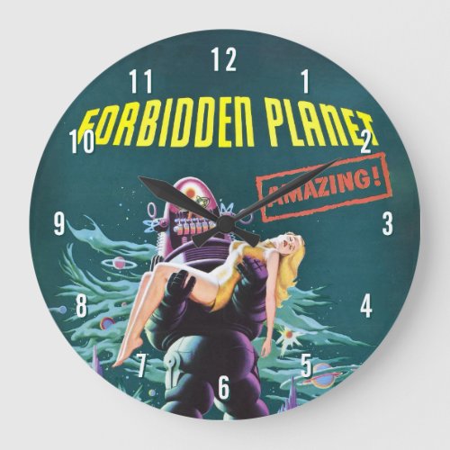 Forbidden Planet Classic Sci_Fi Movie Poster Large Clock