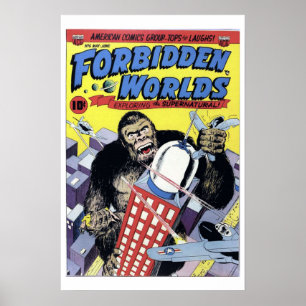 Forbidden Worlds Vintage Comic Book Cover Poster