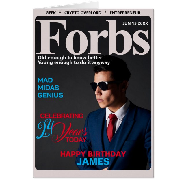 Forbs Parody Blank Inside-Birthday-Photo-Age Cards (Front)