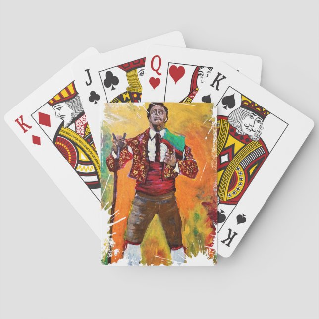 Forcado. Portuguese bullfighter Poker Cards (Back)