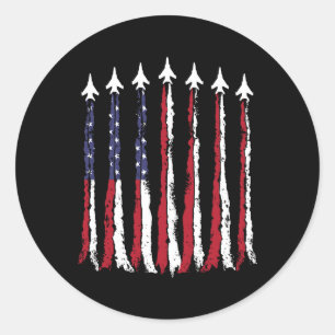 Force American Usa Flag 4th Of July Patriotic Men  Classic Round Sticker