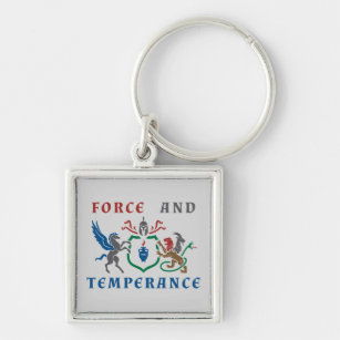 Force and Temperance Color Blazon Keychain