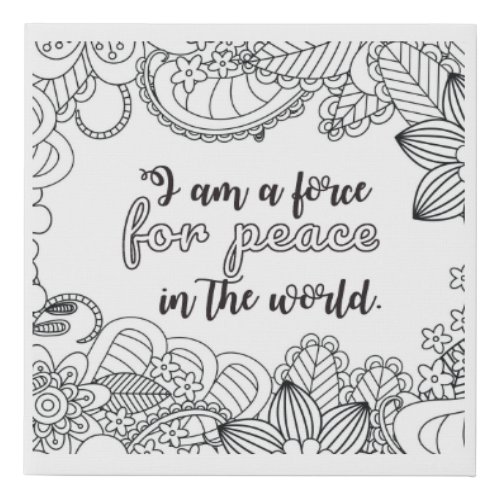 Force for Peace in the World Coloring Canvas Art