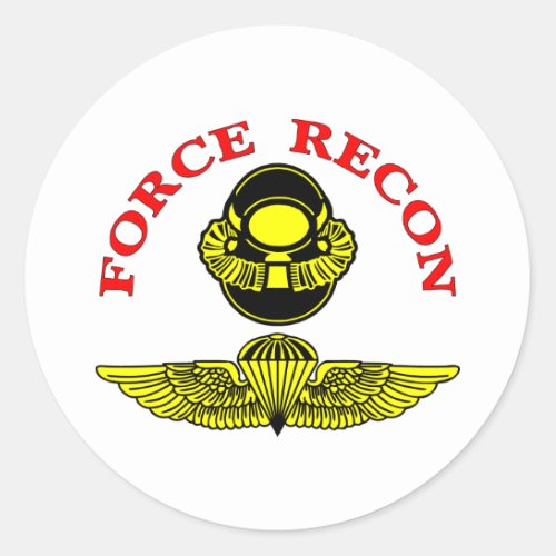 Force Recon Diver Jump Classic Round Sticker