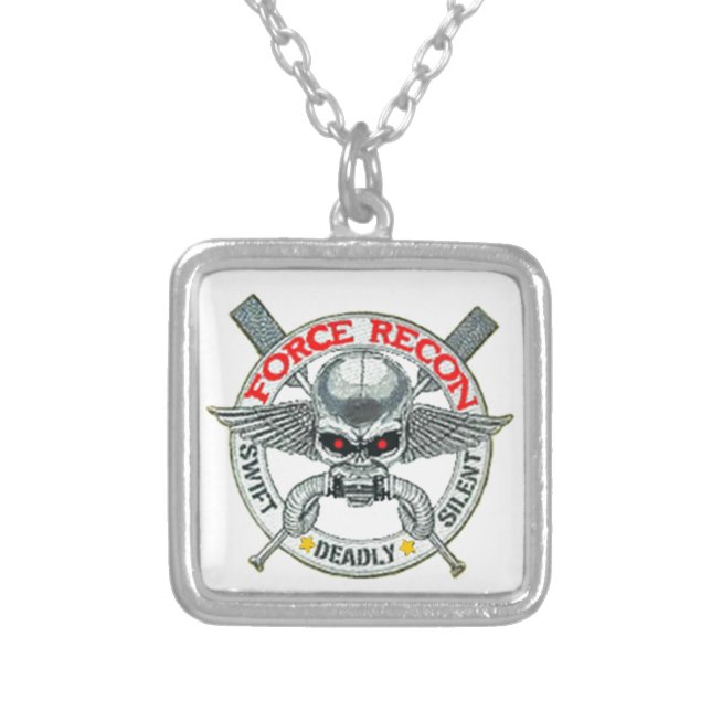 FORCE RECON SILVER PLATED NECKLACE (Front)