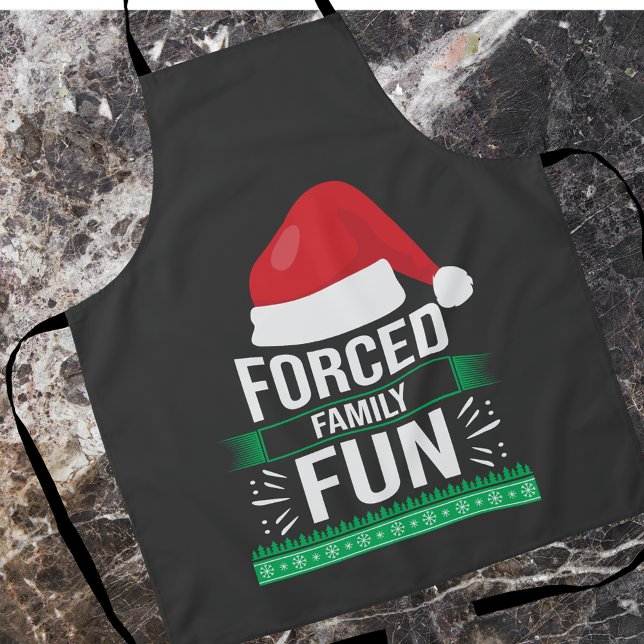 Forced Family Fun Christmas Humor Apron (Creator Uploaded)