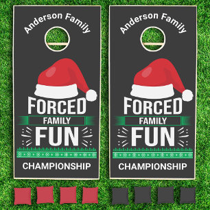 Forced Family Fun Christmas Humor Cornhole Set