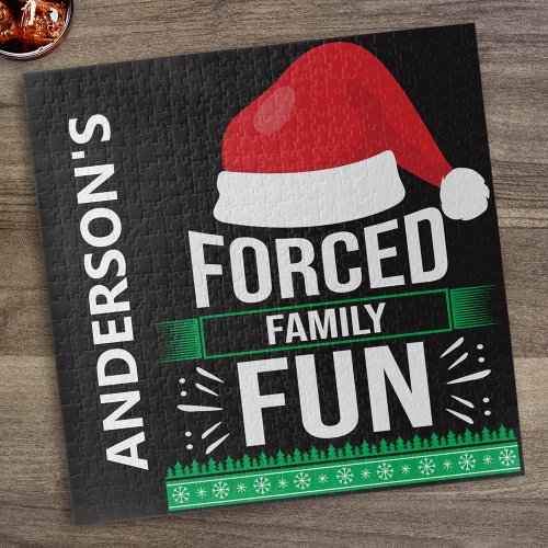 Forced Family Fun Christmas Humor Jigsaw Puzzle