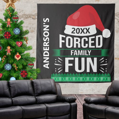 Forced Family Fun Christmas Humor Tapestry