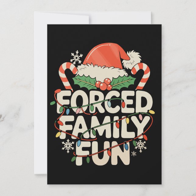 Forced Family Fun Christmas Santa Hat Xmas Holiday (Front)