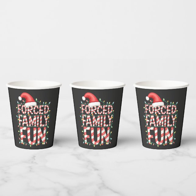 Forced Family Fun Funny Family Matching Outfit Paper Cups (Multi)