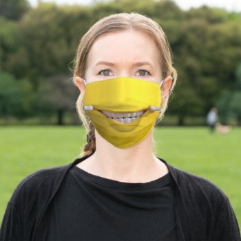 Forced Smile Adult Cloth Face Mask by vaughnsuzette at Zazzle