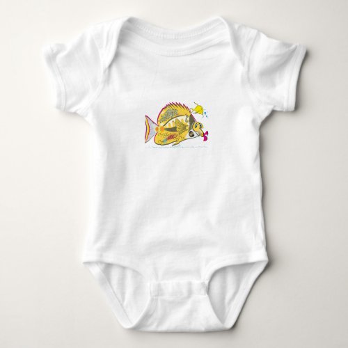 Forceps fish long_nosed butterfly fish baby bodysuit