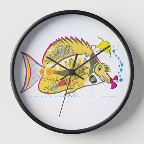 Forceps fish long_nosed butterfly fish clock