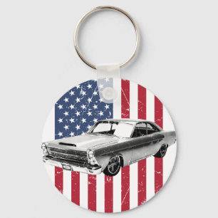 Ford Fair-lane american flag Keychain