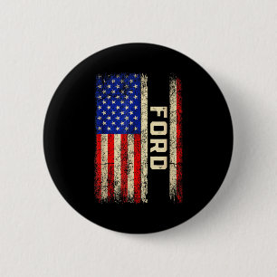 Ford Last Name Shirt Ford Name American Flag Button
