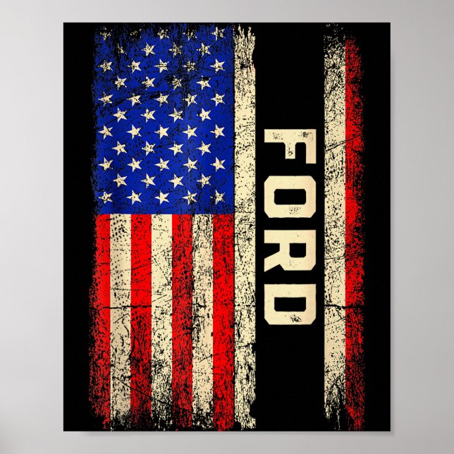 Ford Last Name Shirt Ford Name American Flag  Poster (Front)