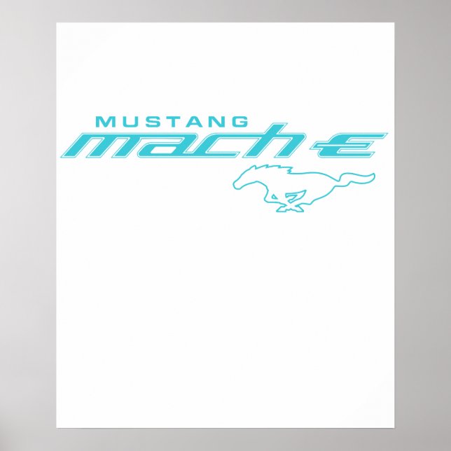 Ford Mustang Mach-E Blue Logo Poster (Front)