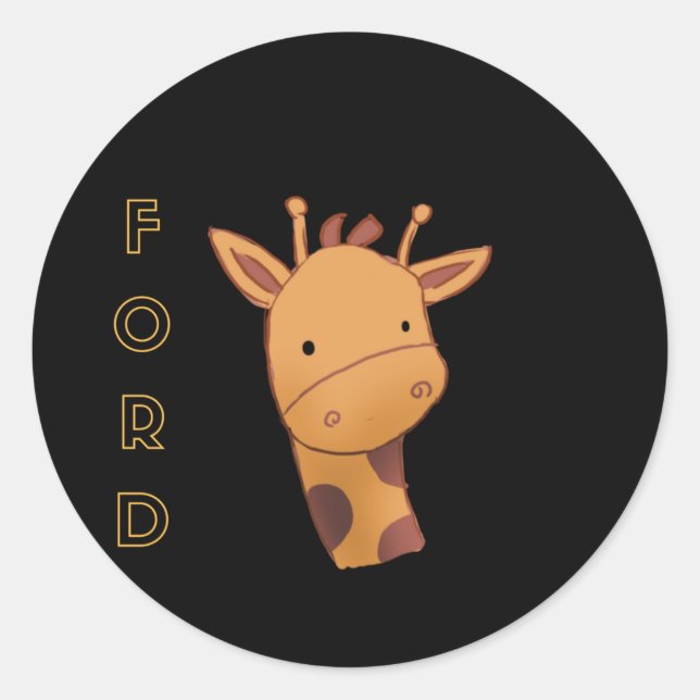 Ford The Giraffe Classic Round Sticker (Front)