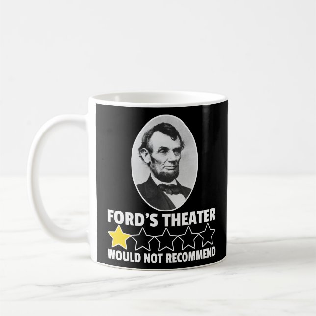 Ford's Theater Would Not Recommend Abraham Lincoln Coffee Mug (Left)