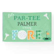 Fore, 4th Birthday Par-tee Golf Banner