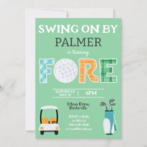 Fore, 4th Birthday Swing On By Party Invitation
