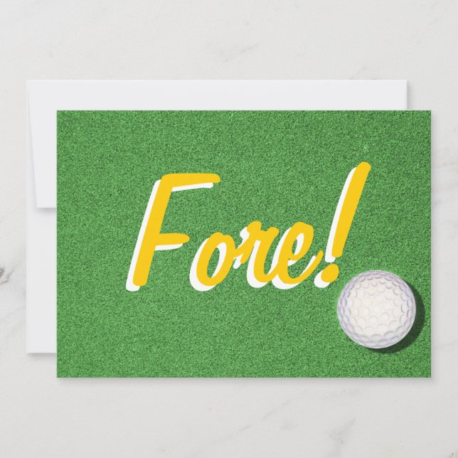 Fore - 80th Golf Birthday Party Invitation (Front)