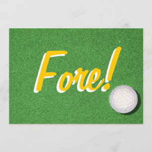 Fore - 80th Golf Birthday Party Invitation