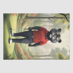 "Fore! A Black Tiger Playing Golf in the Woods" Tissue Paper