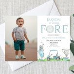 Fore Blue Golf Picture 4th Fourth Birthday Party Invitation<br><div class="desc">This is a Fore Blue Golf Custom Picture Photo 4th Fourth Birthday Party Invitation!</div>
