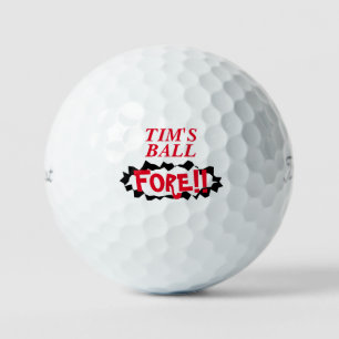 Fore! Funny personalized Titleist golf balls gift