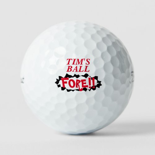 Fore Funny personalized Titleist golf balls gift