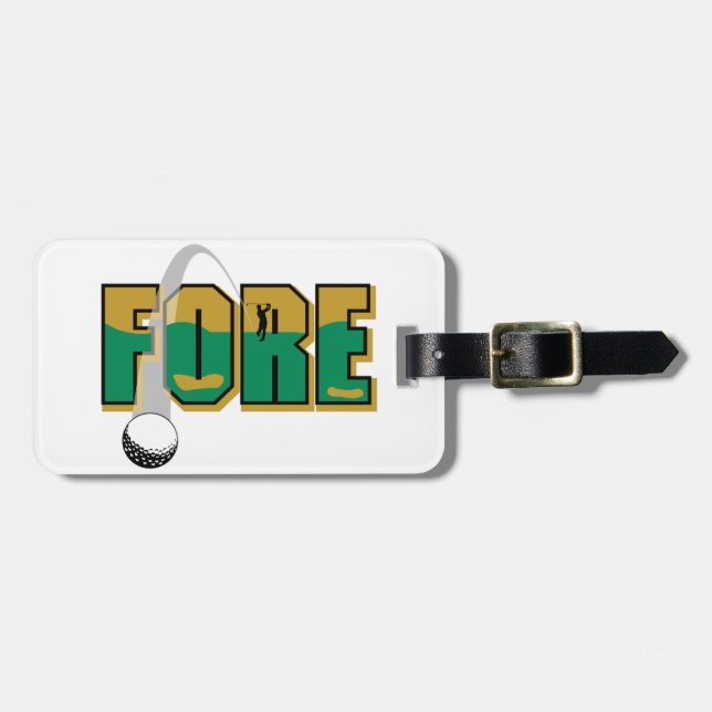 Fore Golf Ball and Players Luggage Tag (Front Horizontal)