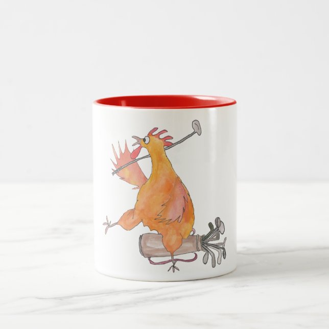 Fore! Golfing Chicken Mug (Center)