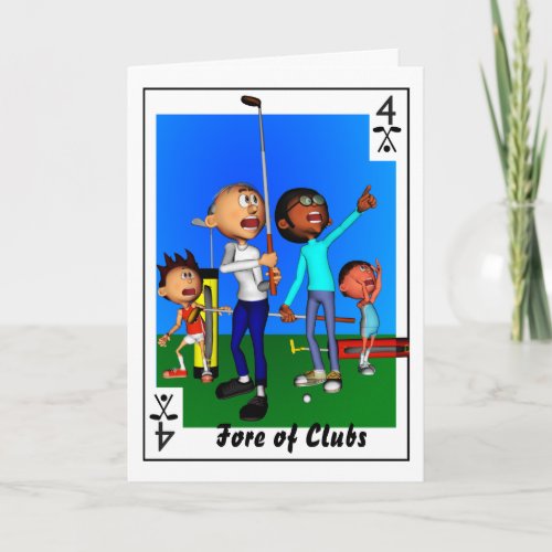 Fore of Clubs Card