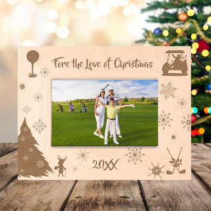 Fore the Love of Christmas Golf Christmas Wooden  Engraved Frames
