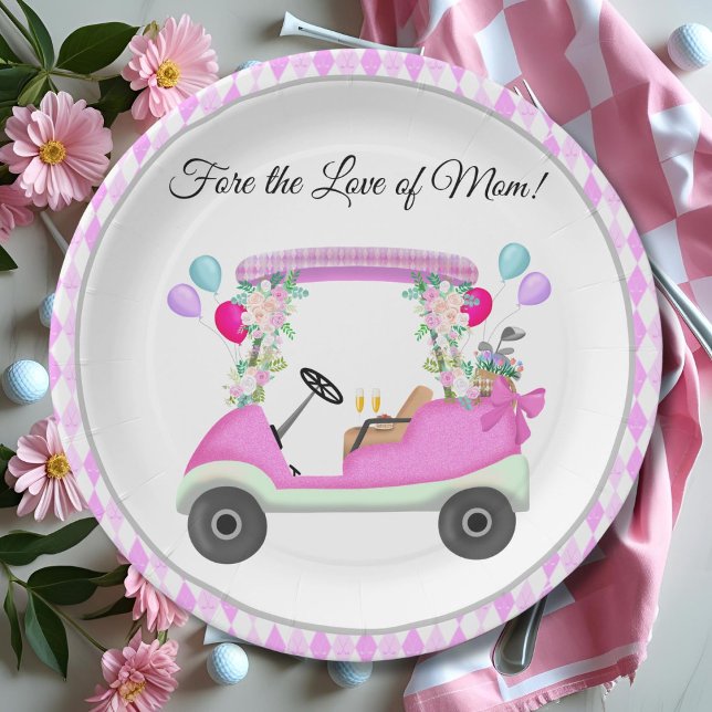 Fore the Love of Mom Mother's Day Golf Brunch Paper Plates (Creator Uploaded)