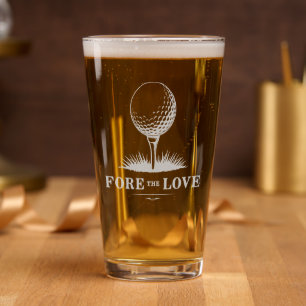 Fore The Love: Perfect Custom Golf-Themed Etched Pint Glass