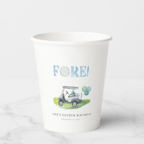 FORE Theme Mini Golf Birthday Paper Cups