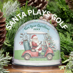 FORE YOUR CHRISTMAS SANTA PLAYS GOLF SNOW GLOBE