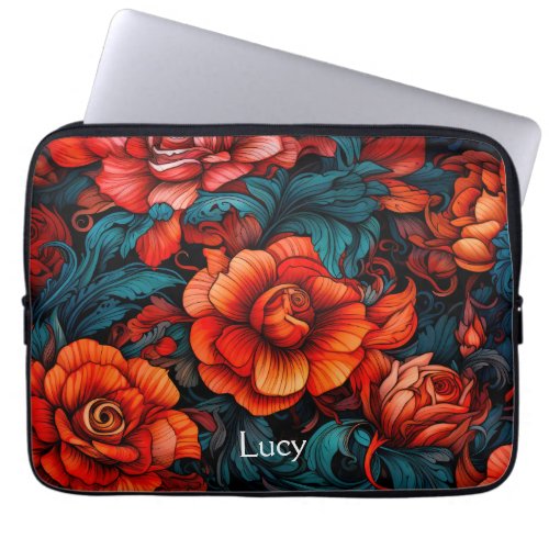 Foreboding colored flowers laptop sleeve