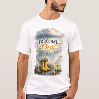 Forecast Cozy Rainy Day Cottagecore Design T-Shirt