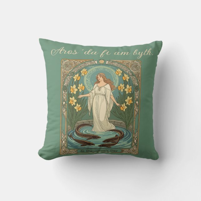 Forecasting Lovers' Fortunes Dwynwen's Well And Sa Throw Pillow (Front)
