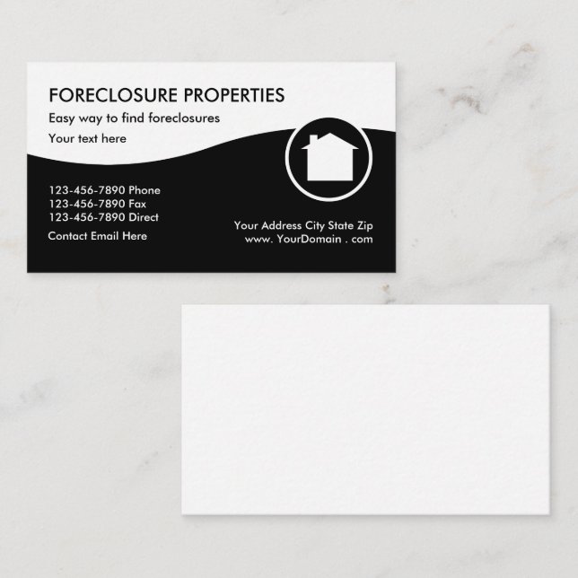 Foreclosure Realtor Business Card (Front/Back)