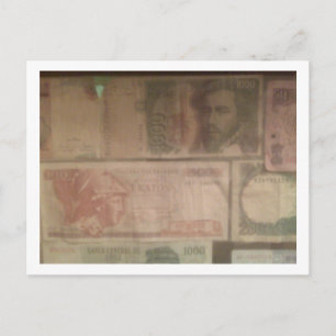 Foreign currency postcard