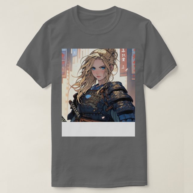 Foreign Lady Samurai anime T-Shirt (Design Front)