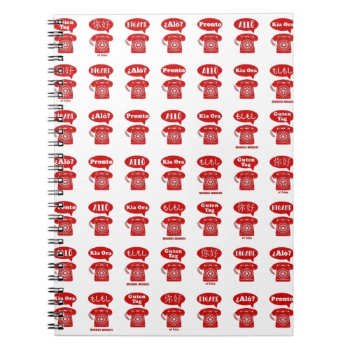 Foreign Language greetings telephone pattern Notebook