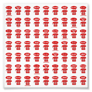 Foreign Language greetings telephone pattern Photo Print