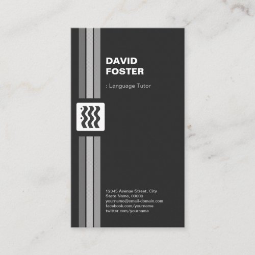 Foreign Language Tutor - Premium Double Sided Business Card